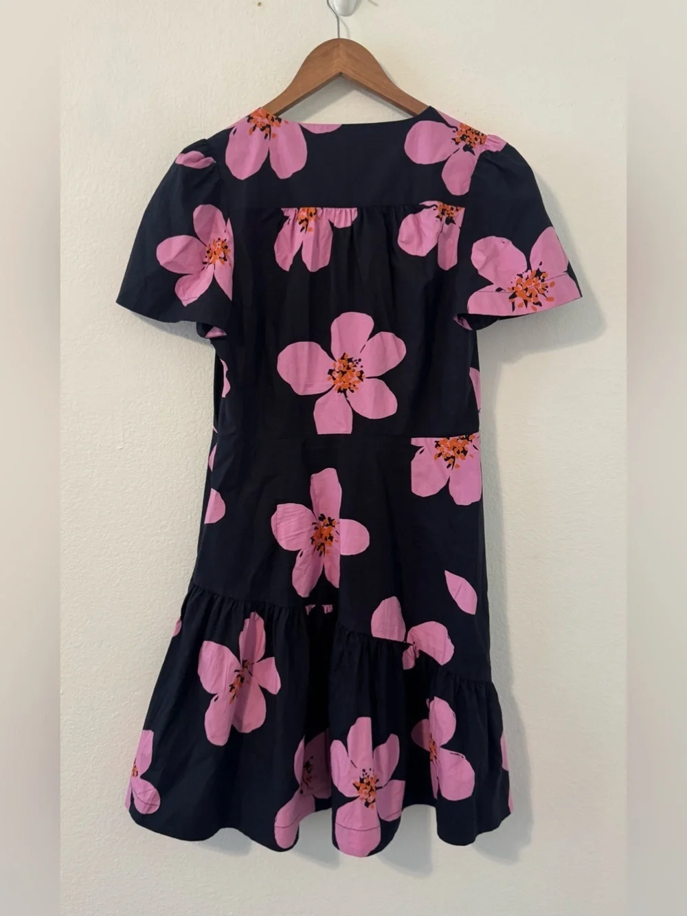 Kate Spade Grand Flora Fit n Flare Mini Dress Voluminous Sleeves Cocktail Size 8